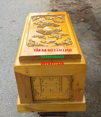Quách gỗ vàng tâm trạm sen thành 10, thiên địa 10cm