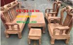 Bàn ghế gỗ| Bàn ghế minh đào gỗ hương vân cột 12 cm