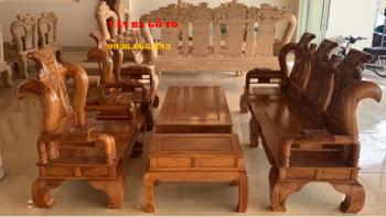 Bàn ghế gỗ | Bộ Tần Thủy Hoàng 6 món tay 12 cm